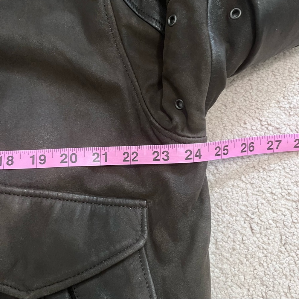 Vintage Hunt Club Leather Jacket Size 46T Brown Soft Leather Full Zip Pockets - Picture 9 of 10